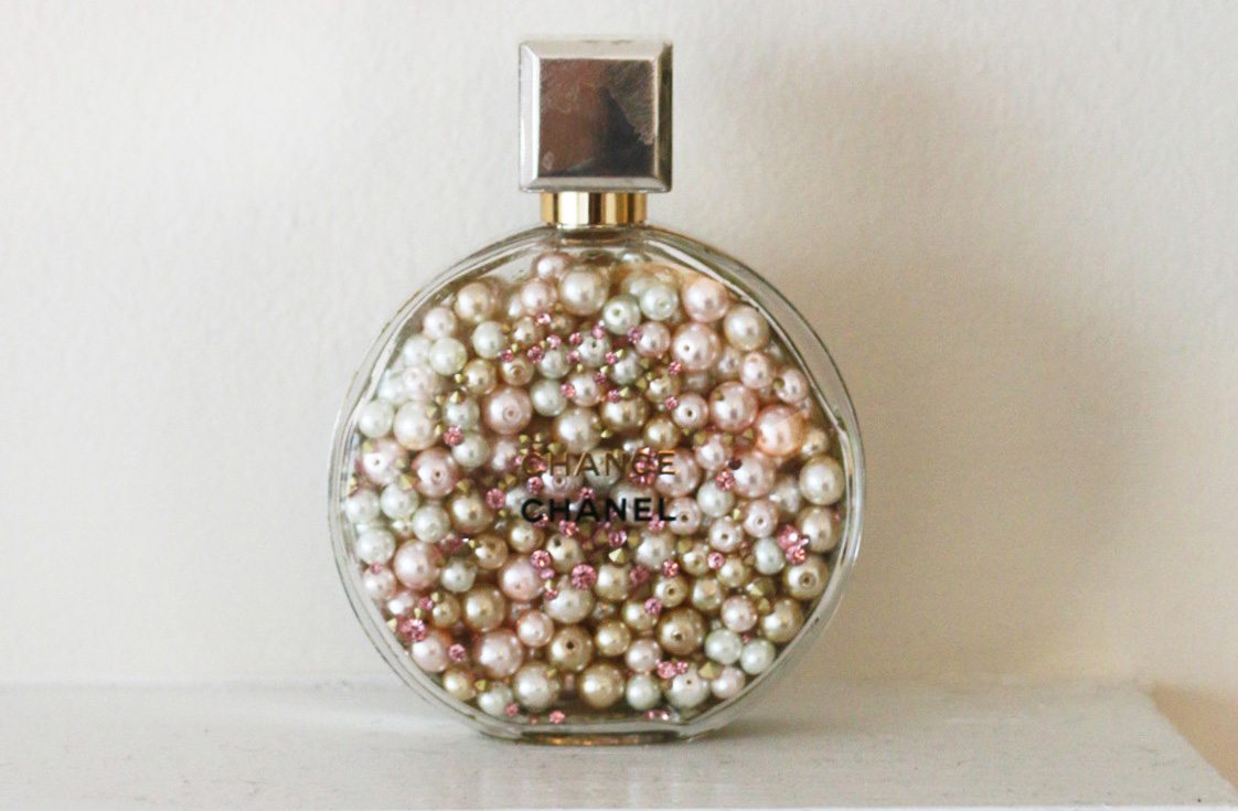 DIY - Empty Perfume Bottle With Pearls • Stop, Drop & Vogue