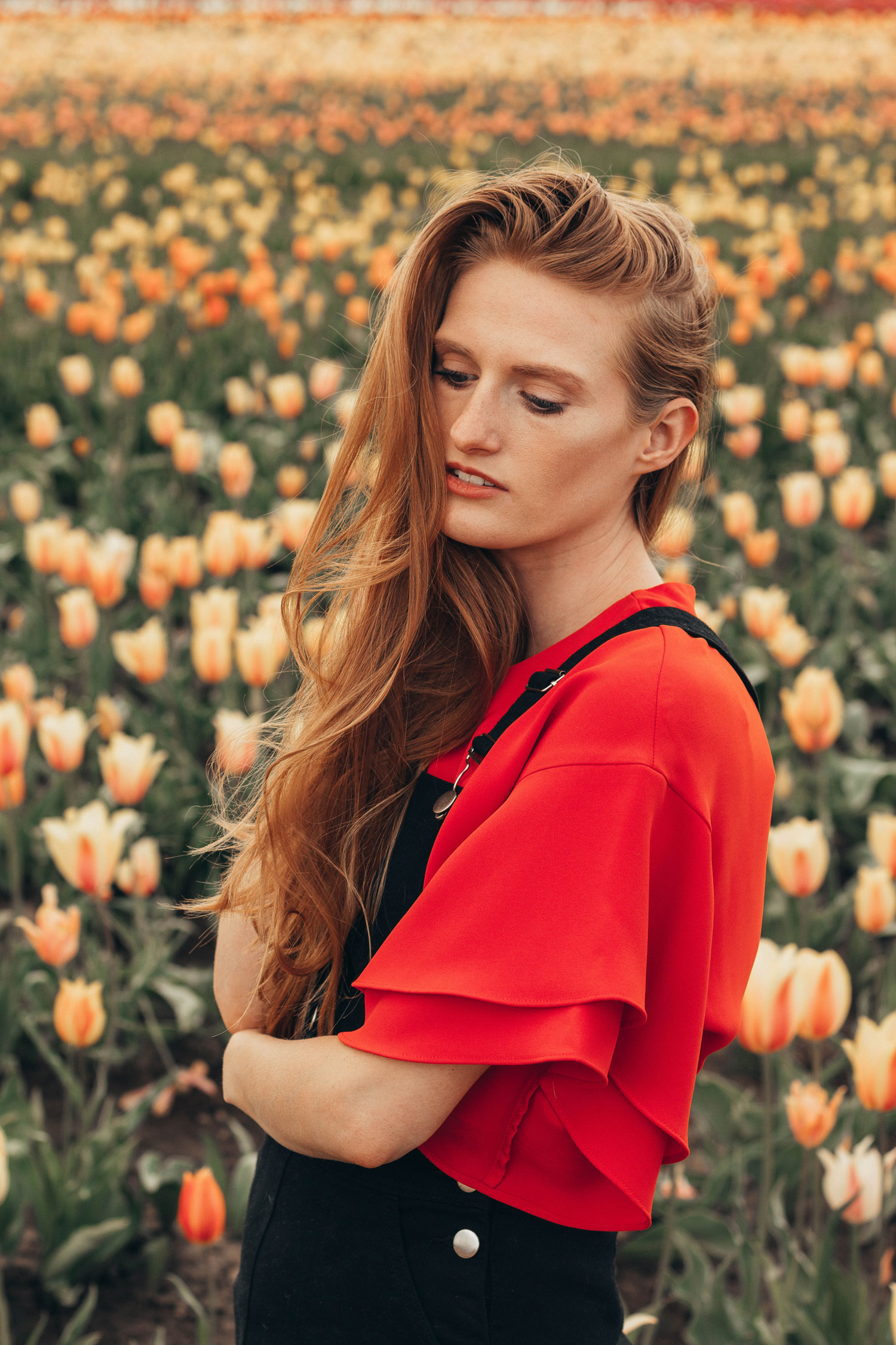cute overall skirt oregon tulip festival